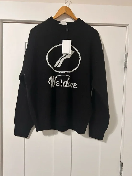 WE11done Black Logo Knit Sweater - Men - Picture 1 of 6